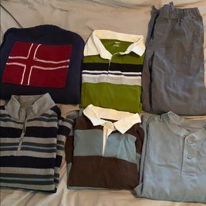 Gymboree Lot 6 items size M 8 fleece sweater rugby